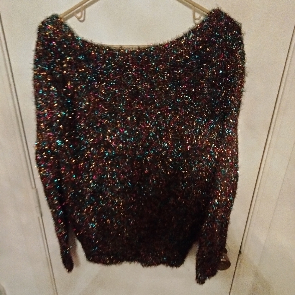 Multi color cashmere blend sweater top, size medium, with New York & Co.